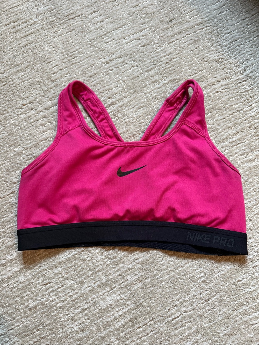 Nike Pink & Black Pro Racerback Sports Bra